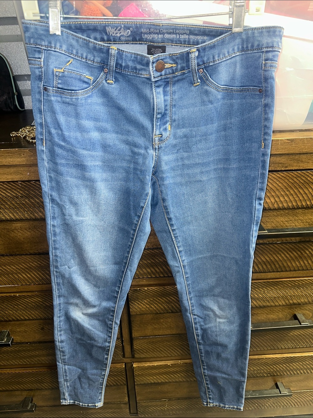 Mossimo Supply Co. Mid-Rise Denim Leggings in Blue